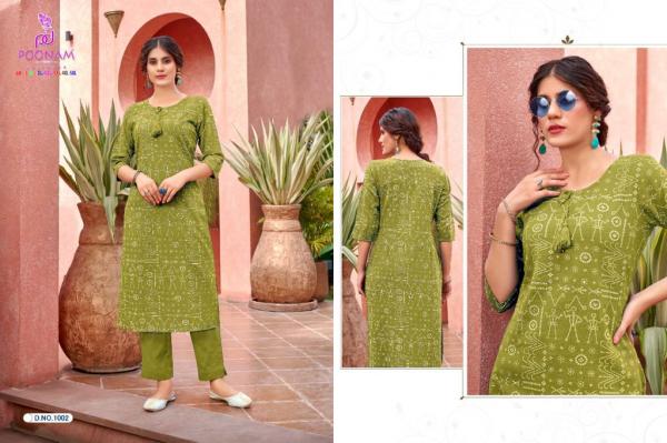 Poonam Rockstar Rayon Slub Kurti With Bottom Collection 